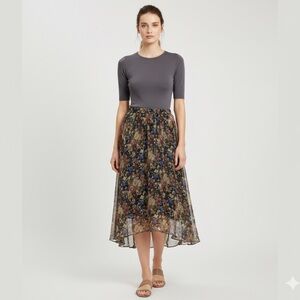 Lined Floral Maxi Skirt XL -XXL